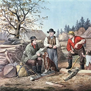 Arguing the Point - the Latest News, 1855 (litho)
