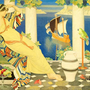 Ariadne in Naxos, 1925-26 (tempera on handwoven linen)
