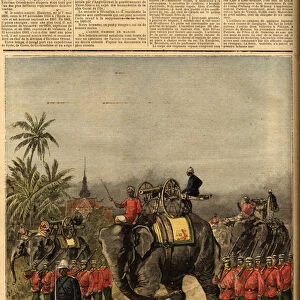 The Armee of Siam (Thailand). Engraving in "Le petit journal"