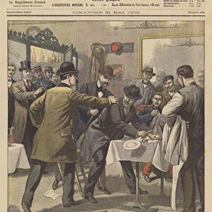 Arrest of a German spy in Nancy (colour litho)
