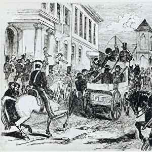 Arrival of the Government Conveyance at the Colonial Treasury, Sydney, on 21st August 1851