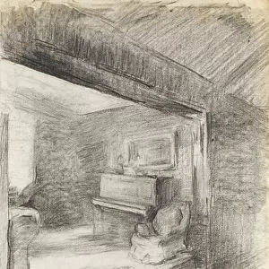 The Artists Sitting Room, c. 1890 (black chalk on paper)