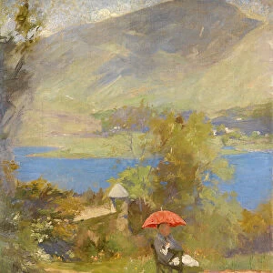 The Artists Wife at Grasmere, 1907 (oil on canvas)