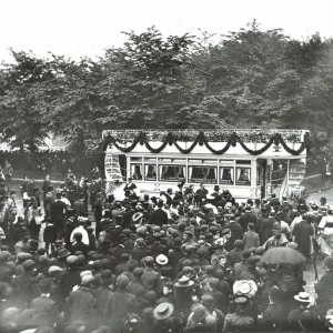 Black and white photograph print of a steamboat inauguration at Greenwich Black and white photograph print of a steamboat inauguration at Greenwich