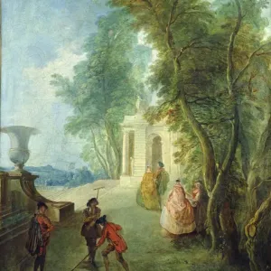 Spring Print: A Woman Gathering Flowers in a Garden