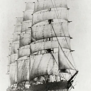 The Lancing Print, a lithograph of a four-masted sailing ship The Lancing Print, a lithograph of a four-masted sailing ship
