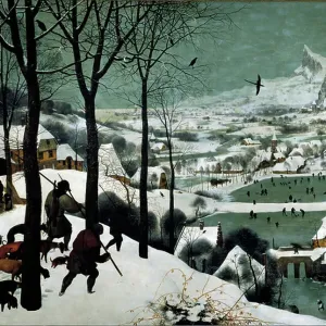 Hunters in the Snow (Winter) Oil on Wood Print, 1565 Hunters in the Snow (Winter) Oil on Wood Print, 1565