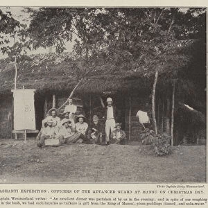 Ashanti Expedition, Officers of the Advanced Guard at Mansu on Christmas Day (b / w photo)