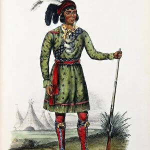 Asseola, a Seminole Leader, 1899 (hand-coloured lithograph)