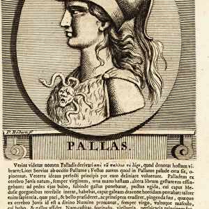 Athena, often given the epithet Pallas, ancient Greek goddess, 1768 (engraving)