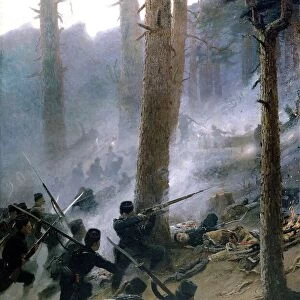 The attack on the Peiwar Kotal by the 5th Gurkha Rifles, Afghanistan, December 1878, c