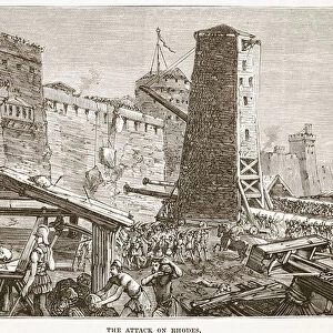The attack on Rhodes (litho)