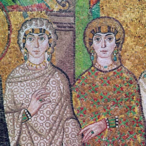 Two Attendant Ladies of the Empress Theodora (mosaic) (detail of 244980)