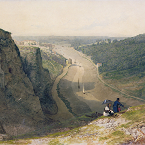 The Avon Gorge, looking over Clifton, c. 1820 (w / c & bodycolour over graphite with