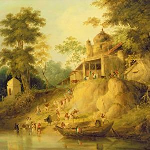 The Banks of the Ganges, c. 1820-30 (oil on canvas)