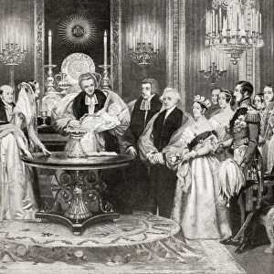 The Baptism of the Princess Royal (oil on canvas) (b / w photo)