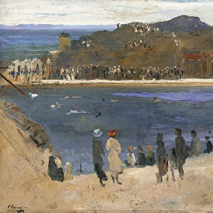 The Bathing Pool, North Berwick, 1919 (oil on panel)