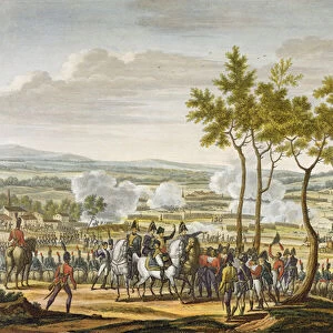 The Battle of Abensberg, 20 April 1809, engraved by Edme Bovinet (1767-1832) (aquatint)