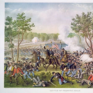 Battle of Champion-Hills, 16th May, 1863, engraved by Kurz & Allison (colour litho)