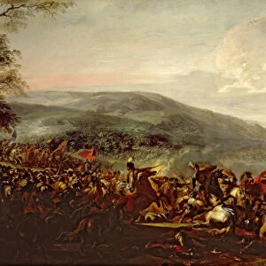 Battle between the Hungarians and Turkish (oil on canvas)