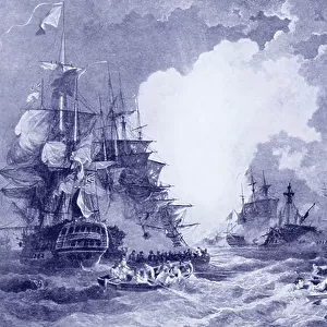 Battle of the Nile, 1798 (line engraving)