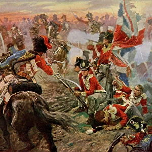 Battle of Quatre Bras in 1815 (print)