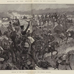 Battles of the British Army, Talavera, Charge of the 23rd Dragoons against the French Squares (engraving)