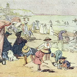 On the beach, in Imagier de l'enfance, c. 1900 (engraving)