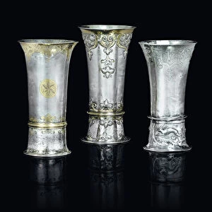 Three beakers (parcel-gilt silver)