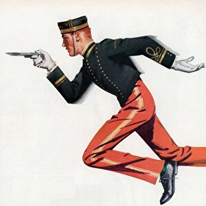 Bellboy Running to Serve a Hotel Guest, 1951 (screen print)