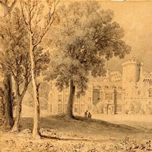 Belsay Castle, Northumberland (ink & pencil on paper)