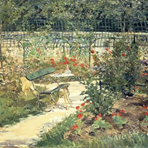 The Bench in the Garden of Versailles, 1881 (oil on canvas)