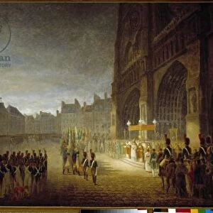 The Benediction of the Flags on the Square of the Cathedrale Notre Dame de Paris in 1804