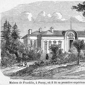 Benjamin Franklins house in Passy, where he made his first experience of lightning