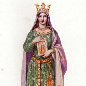 Berengaria, Queen of England, wife of King Richard I (colour litho)