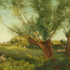 Bibury, Cotswold Hills (oil on canvas)