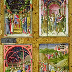 The Birth of the Virgin and Four Saints (tempera & gold leaf on panel)