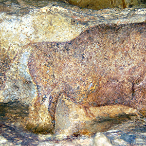 Bison in Font De Gaume, c. 25, 000 B. C. (cave painting)