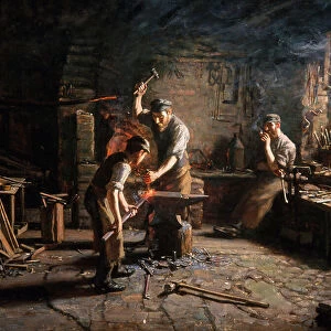 The Blacksmith's Shop, 1885 (oil on canvas)