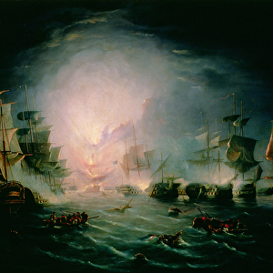 The Blowing up of the French Commanders Ship L Orient