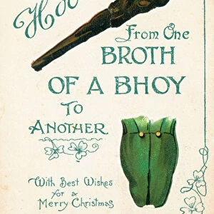 Bludgeon and Jacket, Christmas Card (chromolitho)