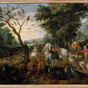 The boarding of animals in the Ark of Noe Painting by Jan Bruegel