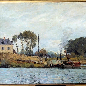 Boat at at the Bougival lock Painting by Alfred Sisley (1839-1899) 1873 Sun