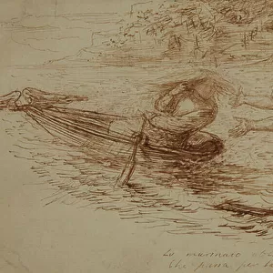 Boatmen and Siren, c. 1853 (pen & ink on paper)