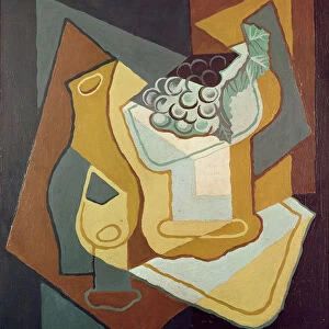 Bottle, Glass and Fruit Dish, 1921 (oil on canvas)