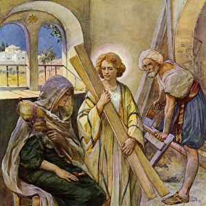 The Boy Jesus In The Carpenters Shop (colour litho)