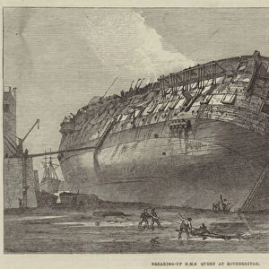 Breaking-up HMS Queen at Rotherhithe (engraving)