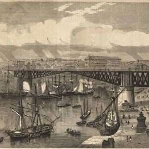 Brest - the big swing bridge in 1864 - National bridge - swing bridge
