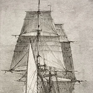 The Brig HMS Beagle, from Journal of Researches by Charles Darwin (1809-92)