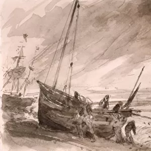 Brighton coastal scene, c. 1828 (w / c on paper)